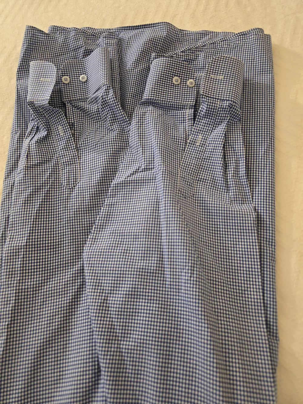 Blue Gingham Men's Dress Shirt